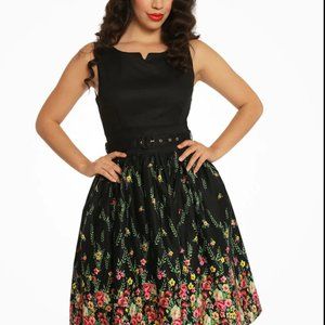 Lindy Bop Black Floral Dress